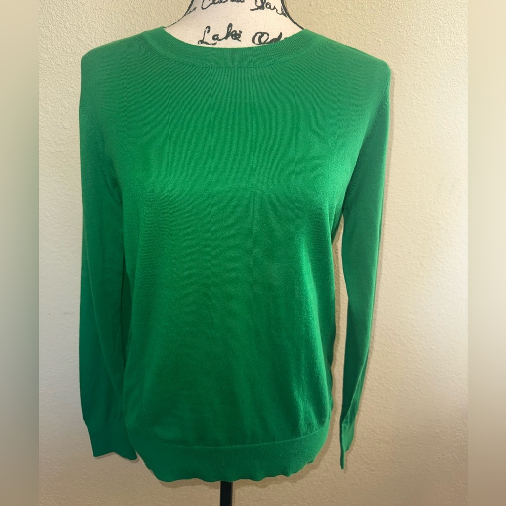 NWT Banana Republic Women Forever Yarn Crewneck Emerald Green Sweater, Medium